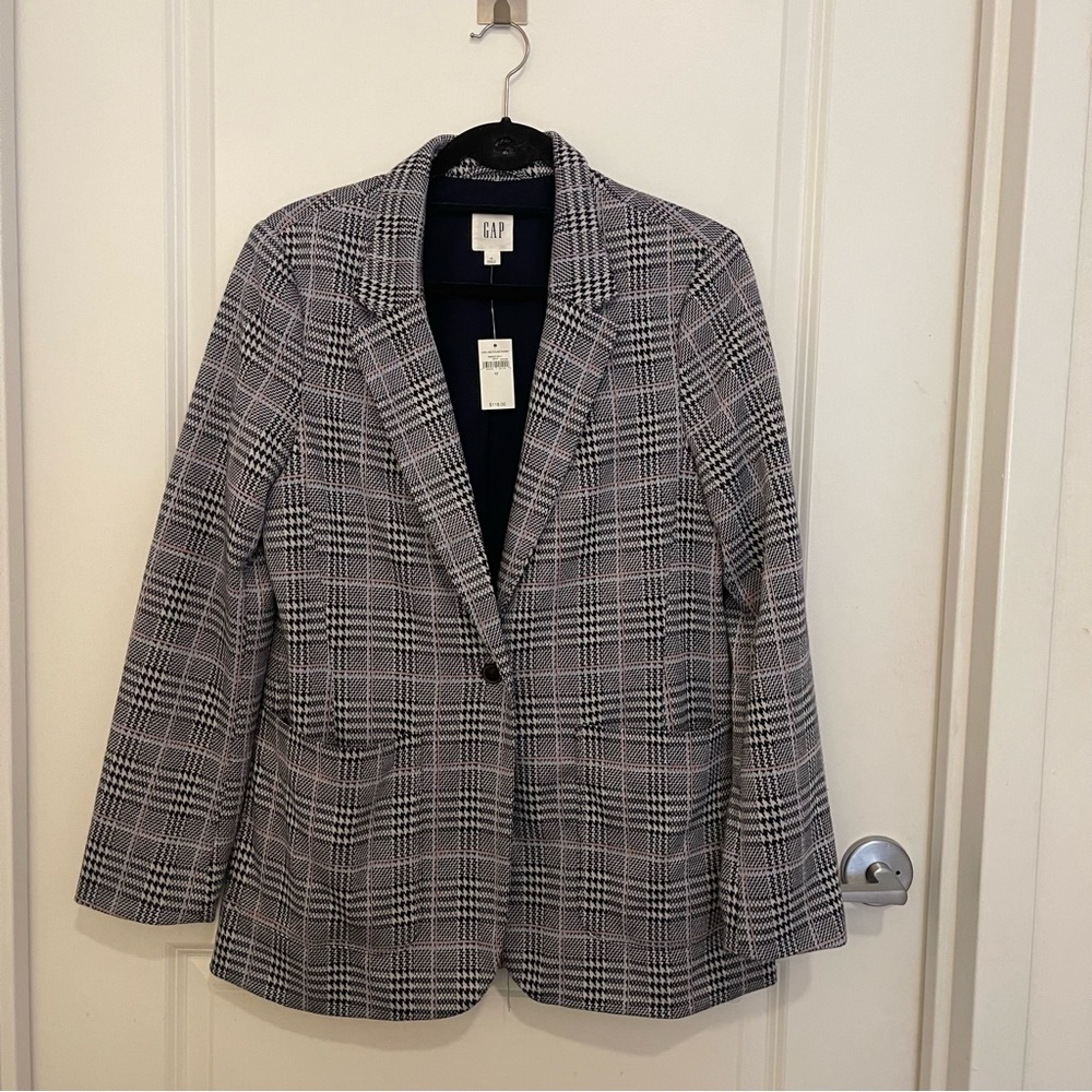 Gap Blazer Patch Pocket in Grid Plaid